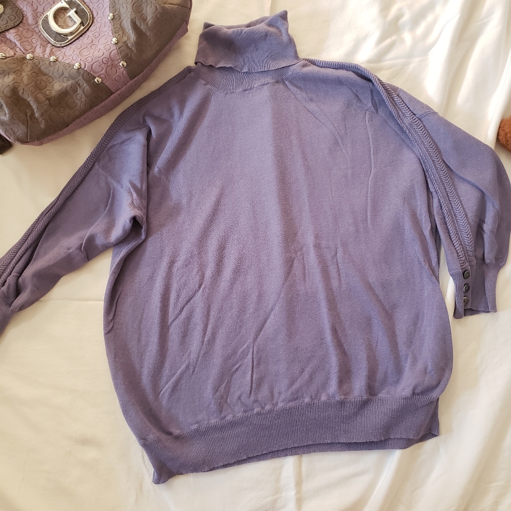 Purple turtle neck tee